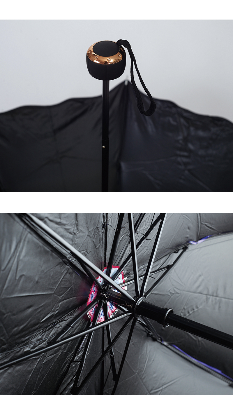 天骄雨伞 833黑胶布爱心波浪边 八骨24cm折叠伞